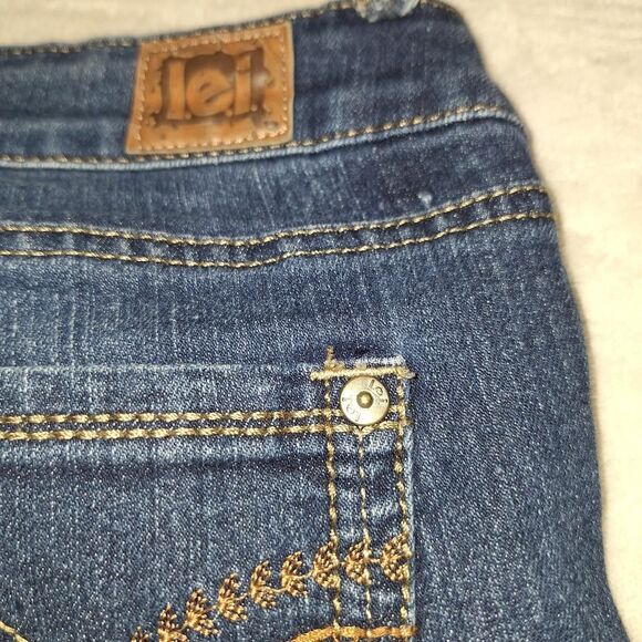 L.e.i. Ashley Low Rise Embellished Embroidered Slim Bootcut Jean Y2k Vintage - Picture 2 of 8